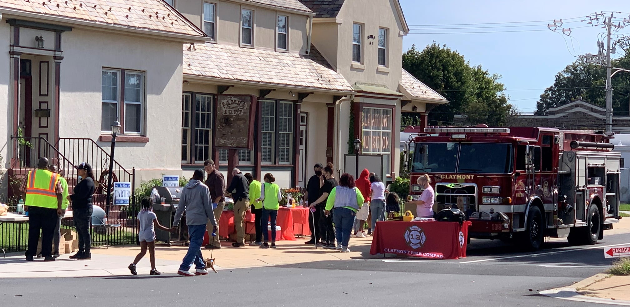 Claymont community event with fire company