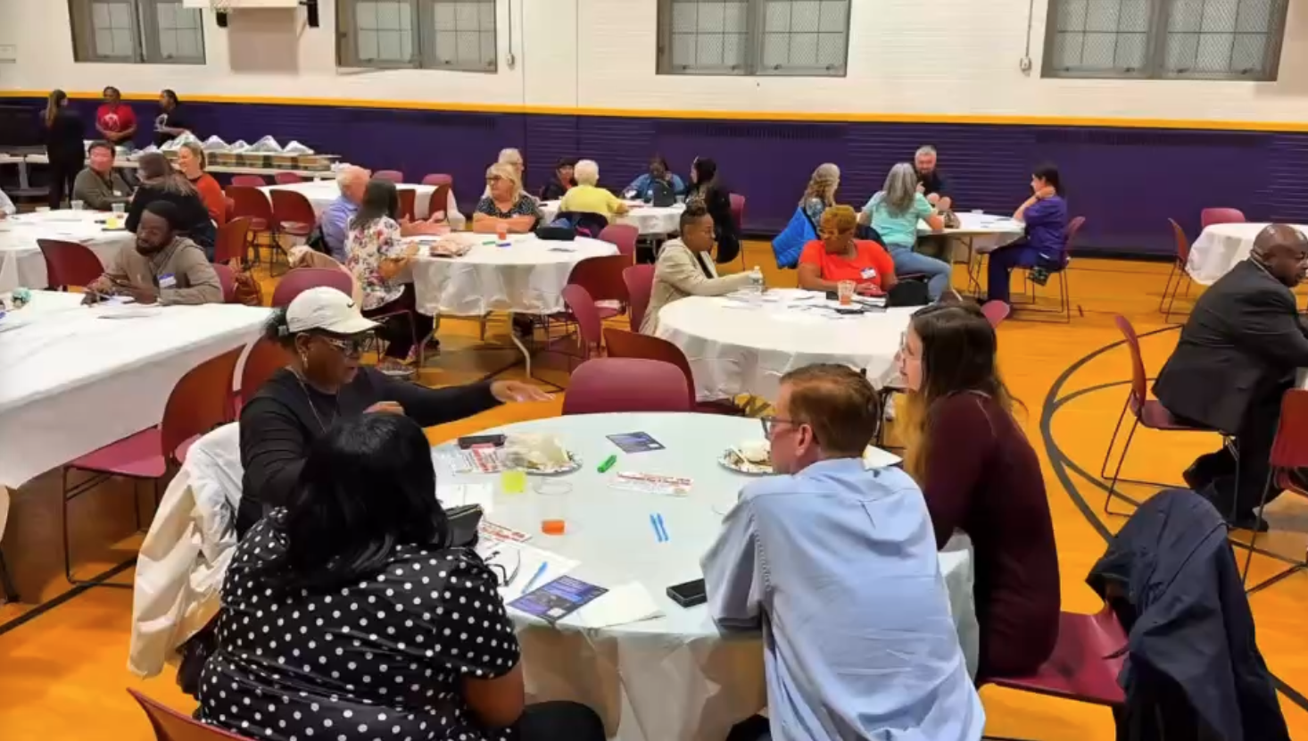 Claymont residents at a community meeting